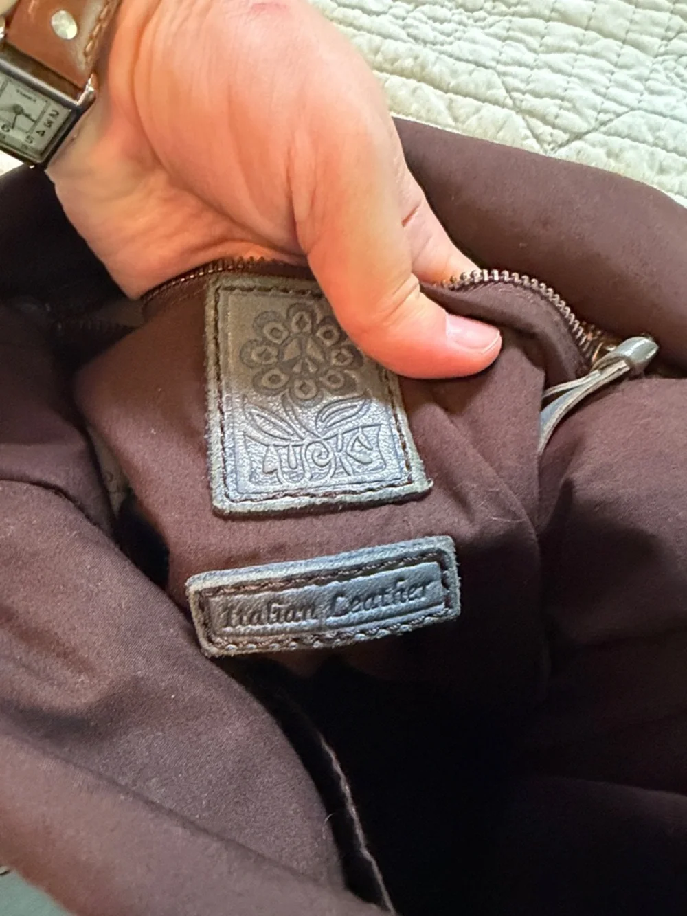 Lucky Brand Gray-Blue Abbey Road Bag